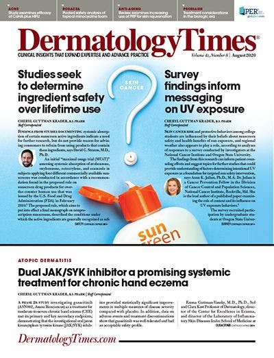 Dermatology Times August 2020 issue cover