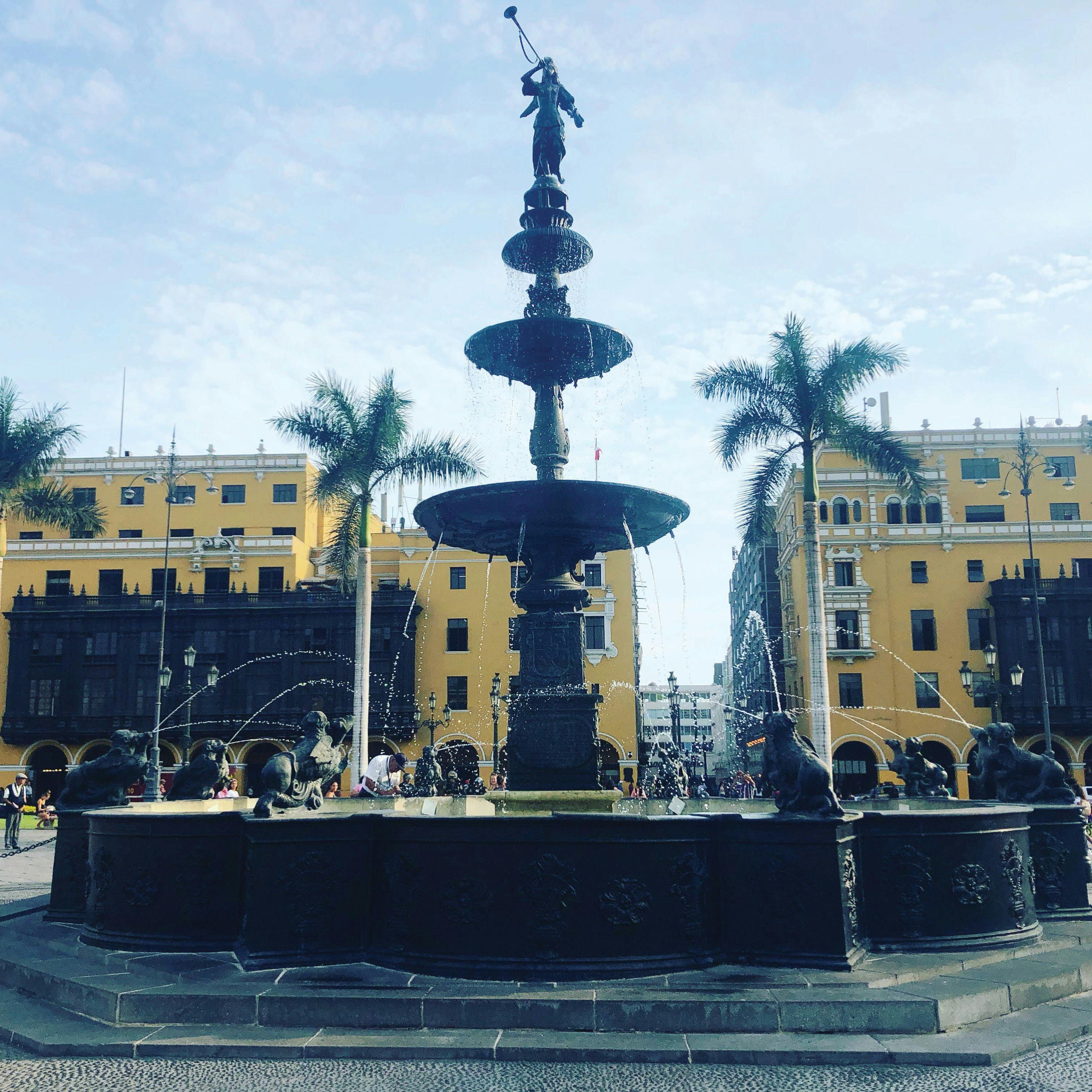 Fountain in historical Lima