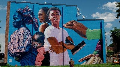"African in America" by artist Ernest Shaw Jr, Baltimore, MD. Image courtesy of Vaseline.