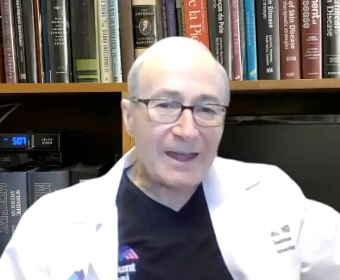 screengrab from zoom video interview with dr mark lebwohl